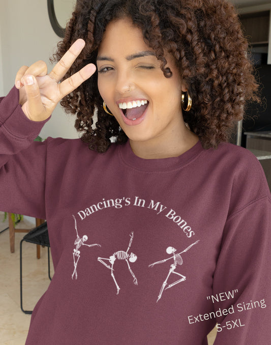 Dance Sweatshirt for Halloween, Skeleton Halloween Sweatshirt, Dancing Funny Skeleton Sweatshirt, Cute Fall Sweatshirt, Halloween Sweater