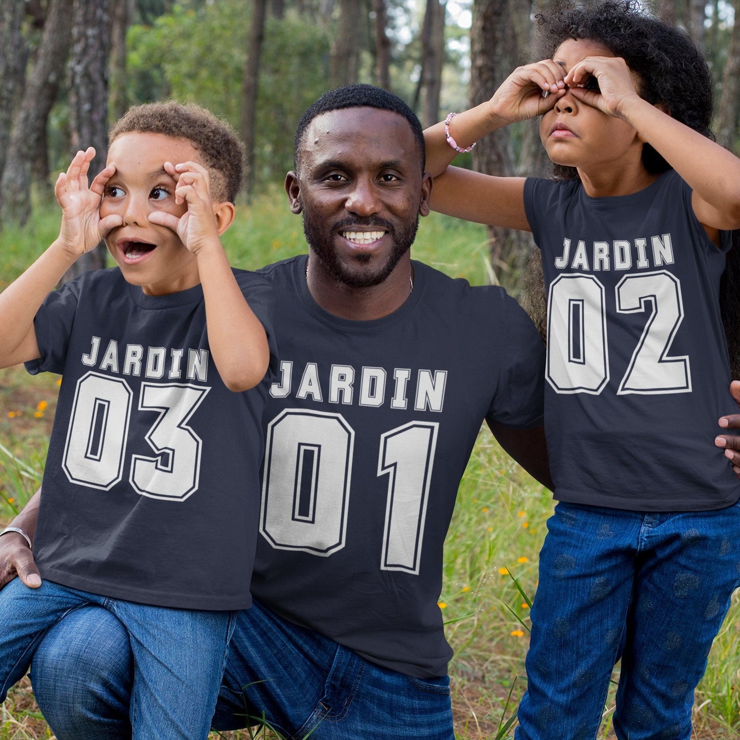 Matching Father&#39;s Day Shirts, Personalized gifts for Dad, Double-sided print Daddy and Me matching t-shirts, Custom number shirt for Dad