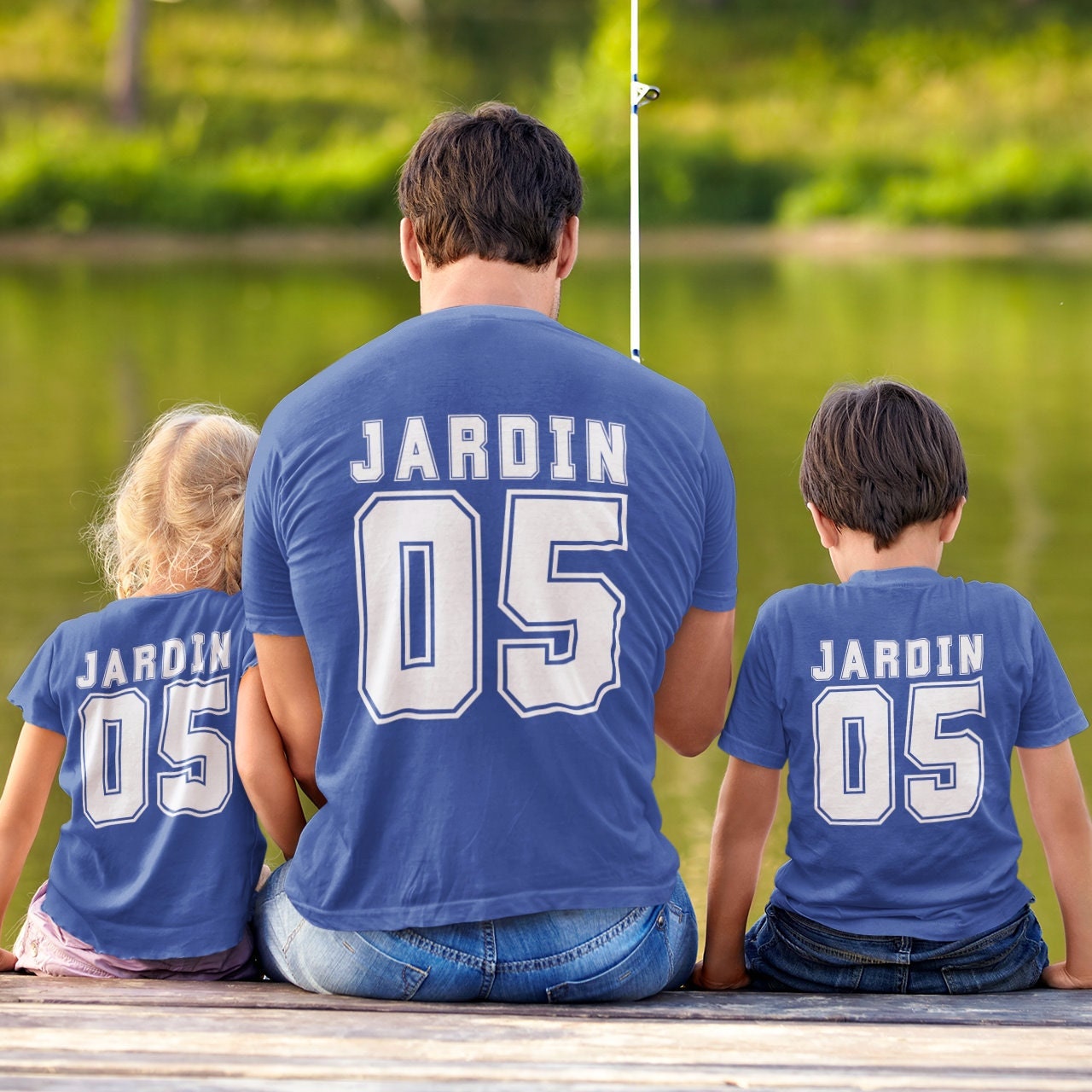 Matching Father&#39;s Day Shirts, Personalized gifts for Dad, Double-sided print Daddy and Me matching t-shirts, Custom number shirt for Dad