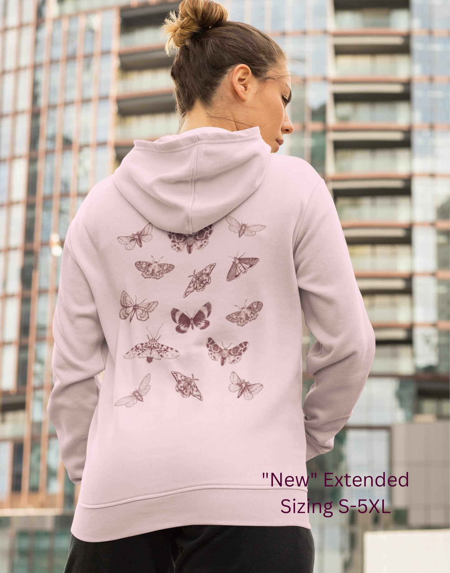 Cottage Core Pullover Hoodie, Moth Aesthetic Hoodie, Boho Cottagecore Pastel Pullover, Aesthetic Sweatshirt, Trendy Sweatshirts for Women