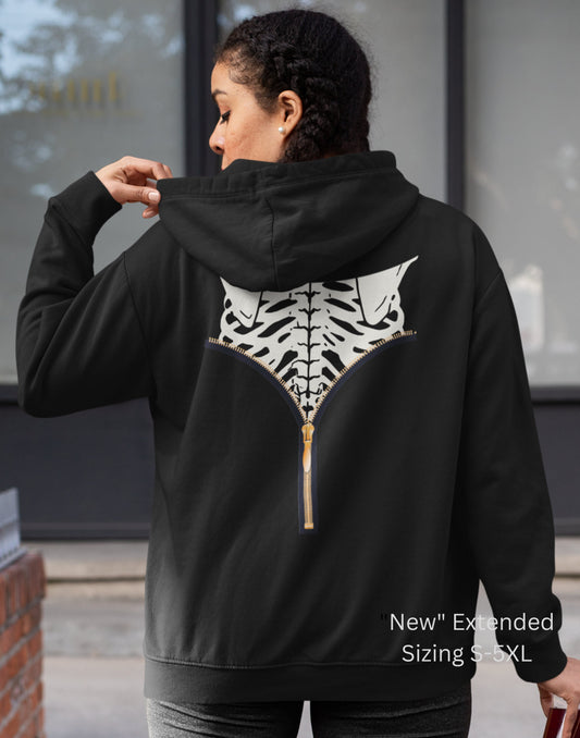 Spooky Halloween Skeleton Sweatshirt, Skeleton Sweatshirt With Hood, Halloween Sweatshirt Skeleton, Spooky Skeleton Sweatshirt Black Hoodie