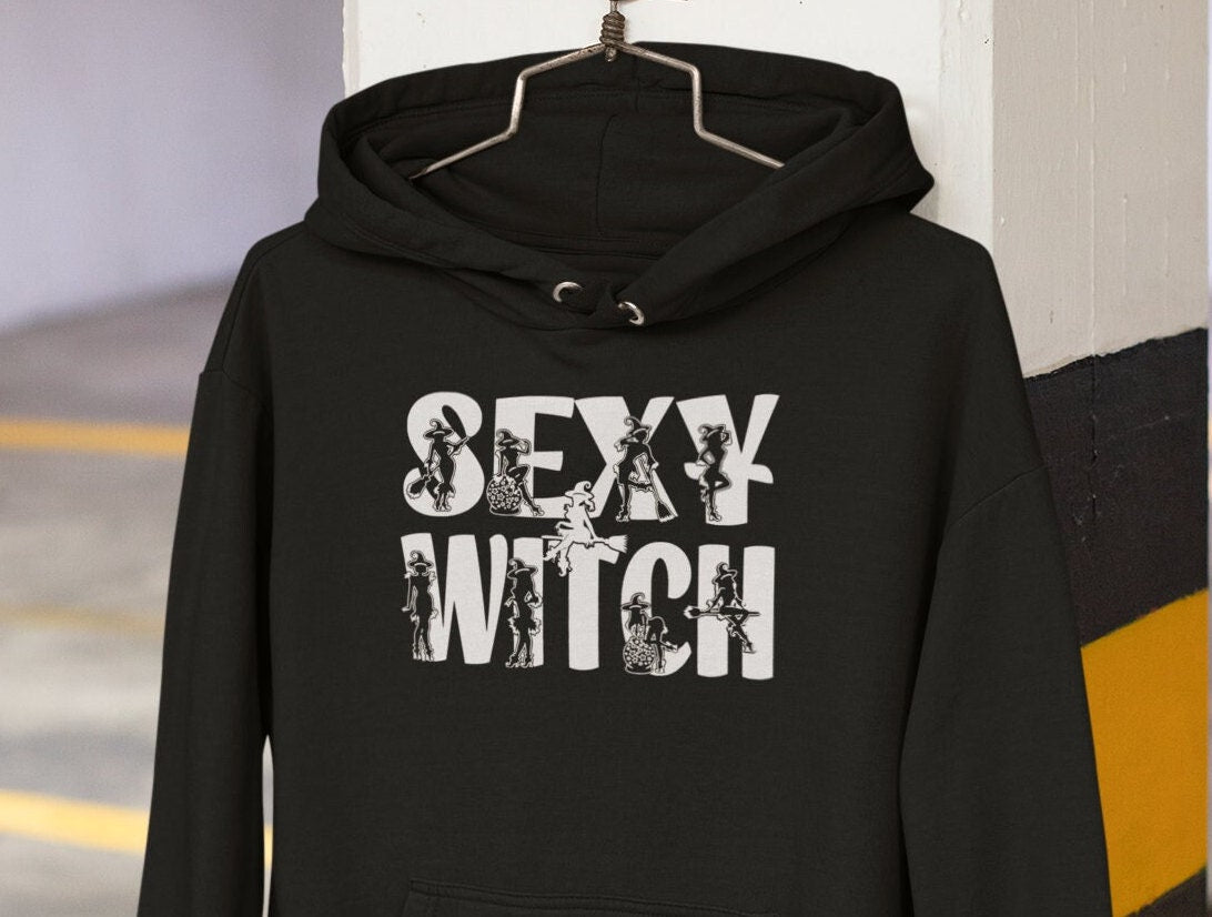 Halloween Witch Sweatshirt, Cute Fall Sweatshirt, Sexy Witch Sweatshirt for Women, Funny Fall Pullover Hood, 3x sweatshirt Up To Plus Size