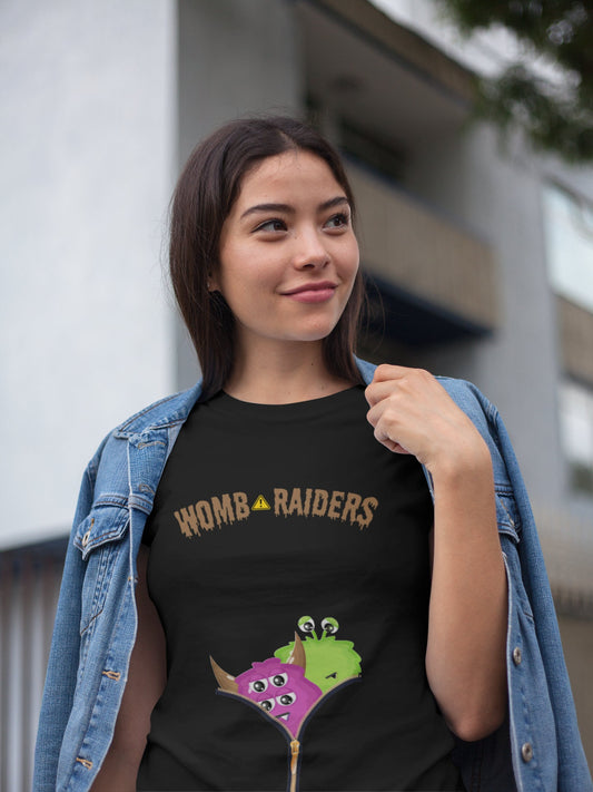 Twins Womb Raiders Halloween Shirt, Cute Fall Tshirt For Mom To Be, Comfort Colors® Funny Halloween Shirt, Maternity Halloween T-shirt