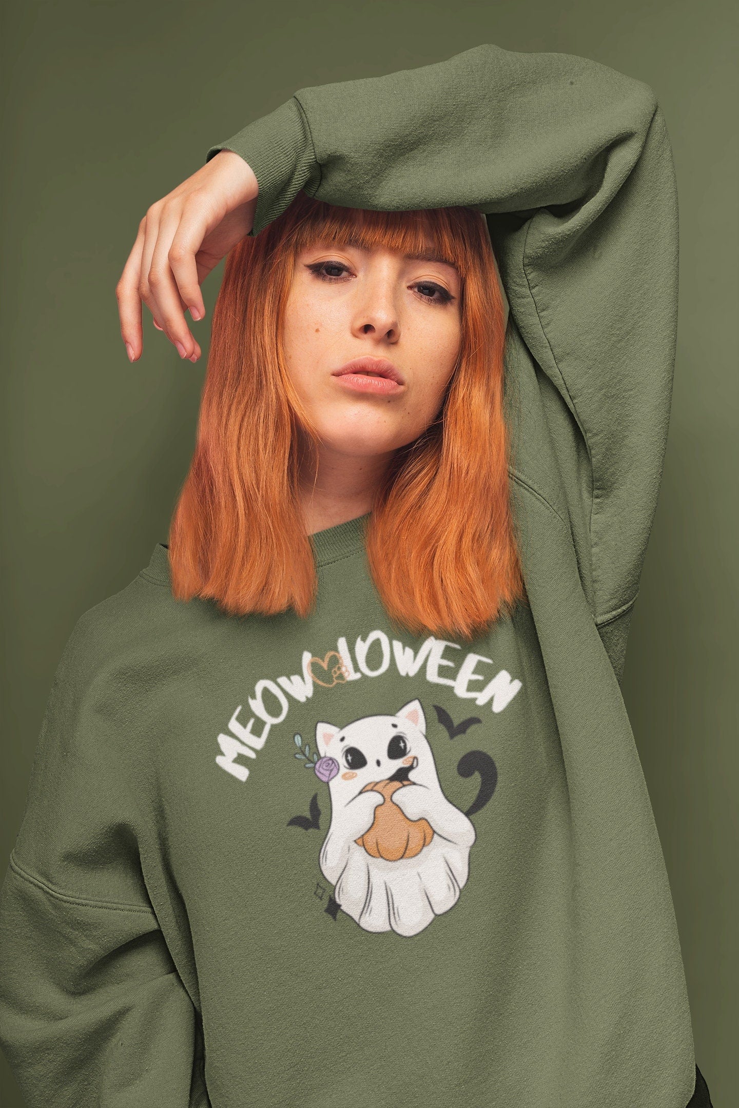 Funny Cat Mama Halloween Shirt, Halloween Cat shirt, Pullover Sweatshirt, Retro Halloween Crew Neck, Cute Halloween Shirt, Fall Cat Mom