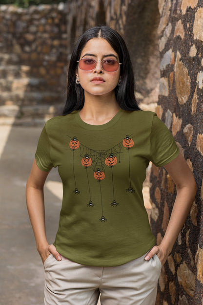 Pumpkin Halloween Shirt, Sweatshirt with pumpkins, Spider mom Shirt, Halloween teacher shirt, Pullover Retro Halloween Crew Neck, Fall Shirt