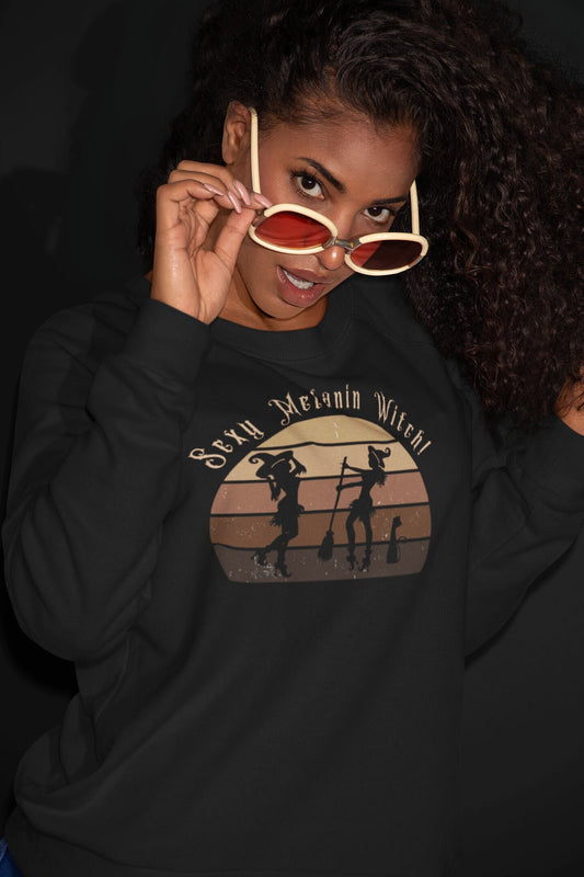 Witch Halloween Shirt, Cute Melanin Shirt, Afro Woman Shirt, Black Queen Shirt, Black Queen Shirt, Gift for Black Girl, Halloween hoodie