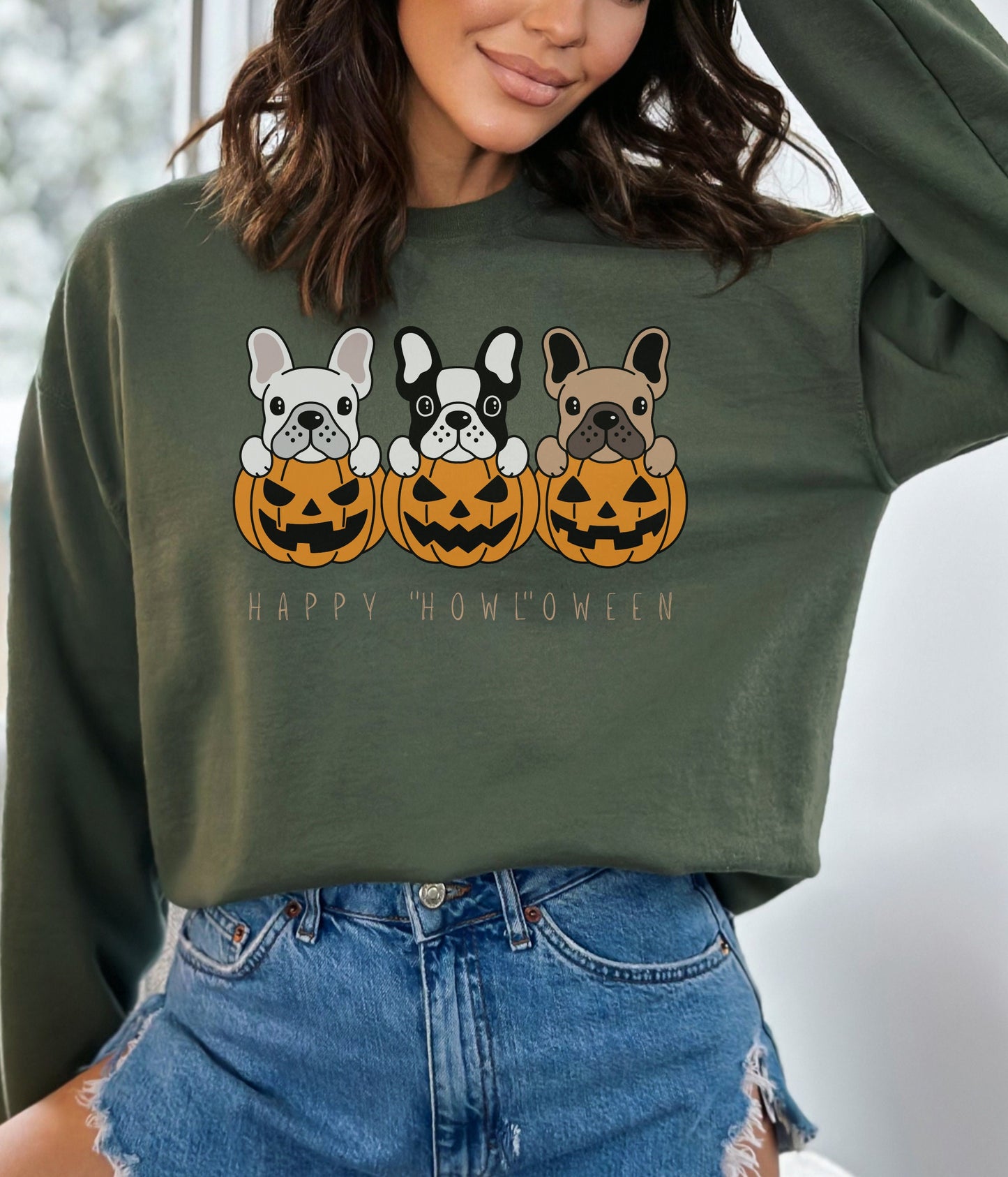 Retro Halloween Crew Neck, Fall Sweater, Pullover Sweatshirt, Happy Halloween Shirt, Funny Dog Shirt, Dog Shirt, Cute Halloween Shirt