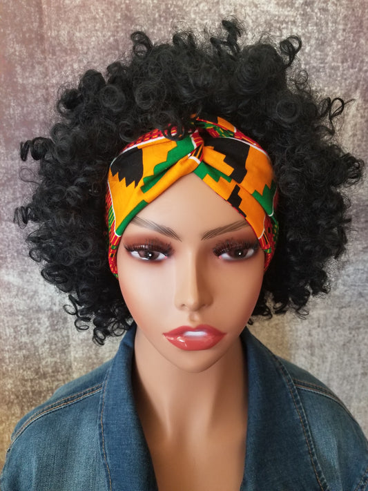 Wire Headbands| African Print Headband| XL African Wax Print Head Wrap